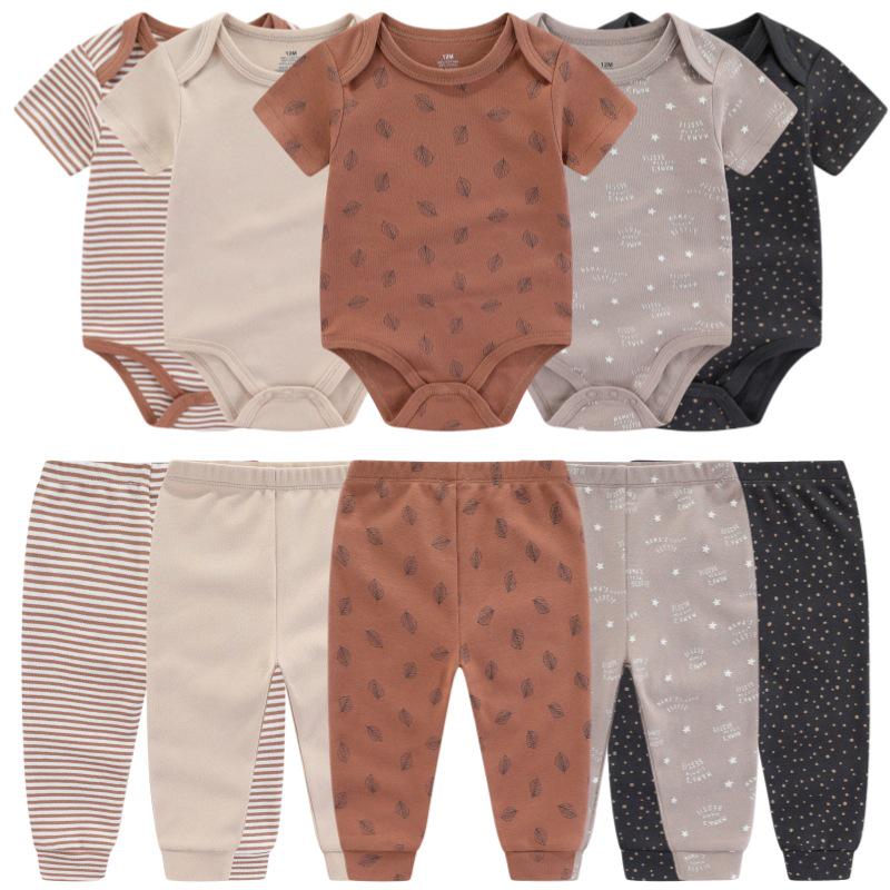 

Class A Newborn Pure Cotton Tagless Bodysuit Set (10-Piece) - Airy, Cross-Border Baby Jumpsuit Size 3 Months