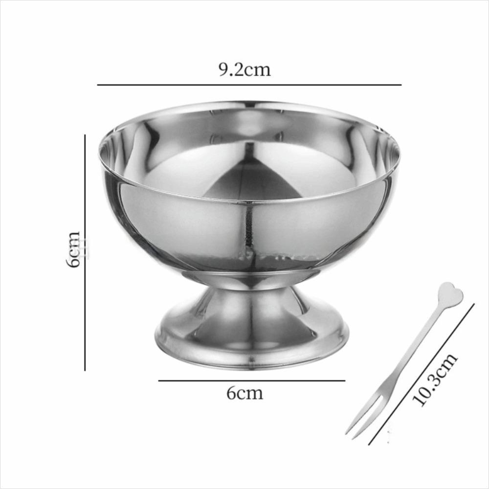 Polished Ice Cream Cup Rustless Steel Pudding Cup Sturdy Fruit Plate  Fruit Arrangement S