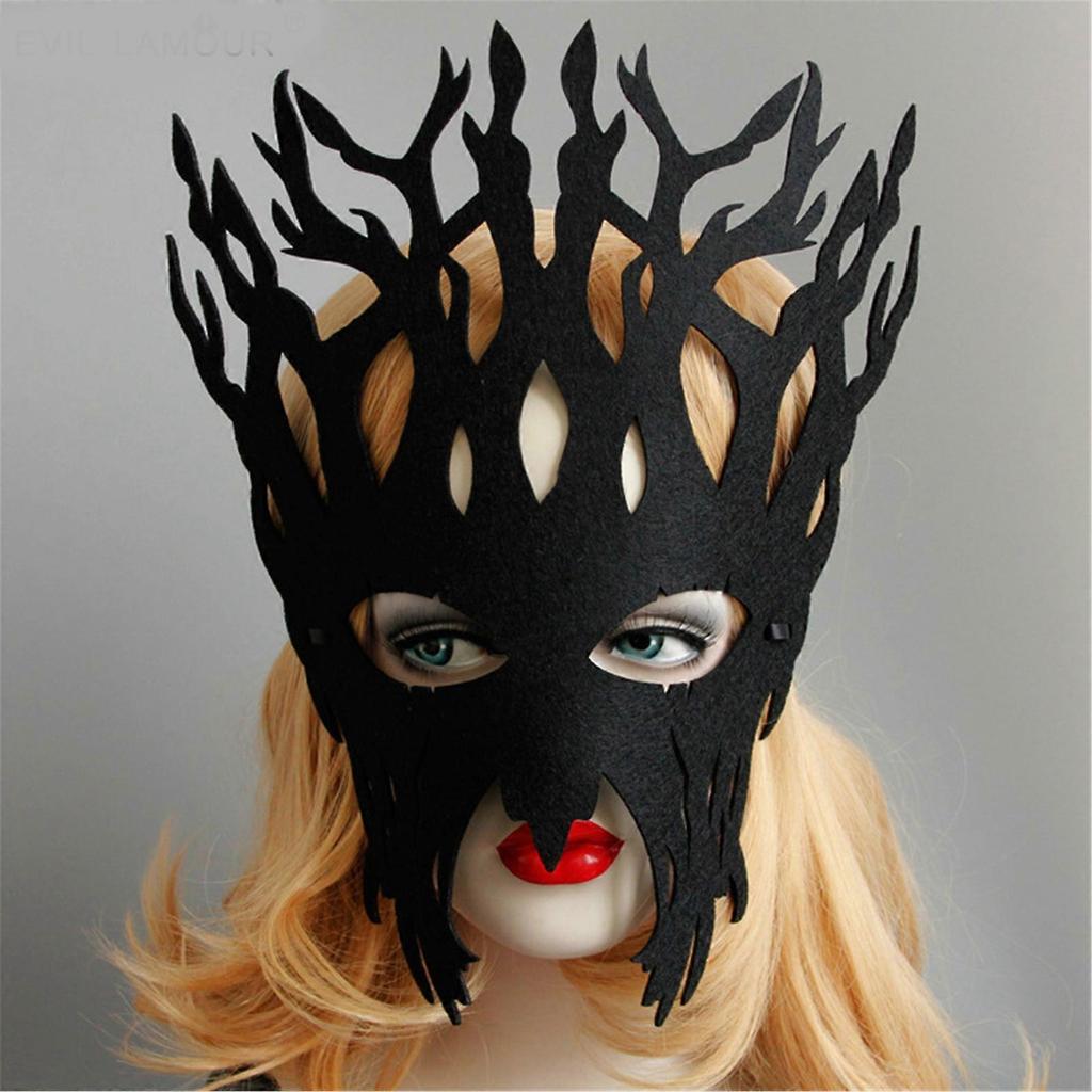 Face Mask Halloween Tree Mask for Kids Women Man Masquerade Party Cosplay Party, Carnivals, Halloween Cosplay Mask Black