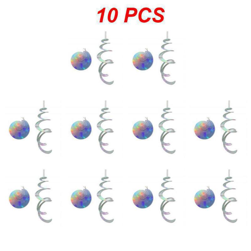 1~10PCS Bird Repellent Pet Thickening Elastic Lanyard Reflective Strong Flash Garden Decoration Wind Spinner Spiral Laser