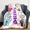 Custom Name BT21 Character Collection blanket for Couch & Bed, Plush Cozy Fuzzy Blanket Super Soft & Warm Blankets for Fall and Winter. 0908168