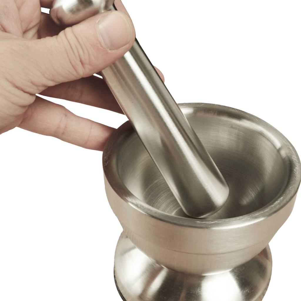 Small Mortar Mills Pestle Set Stainless Steel Sturdy and Durable Pounding Pot Food Grinder Easily Crush Medicine Pills Tablets