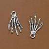 Alloy Pendant Charm Necklace Charms For Jewelry Making Skeleton Hand Shape Antique Silver 10Pcs