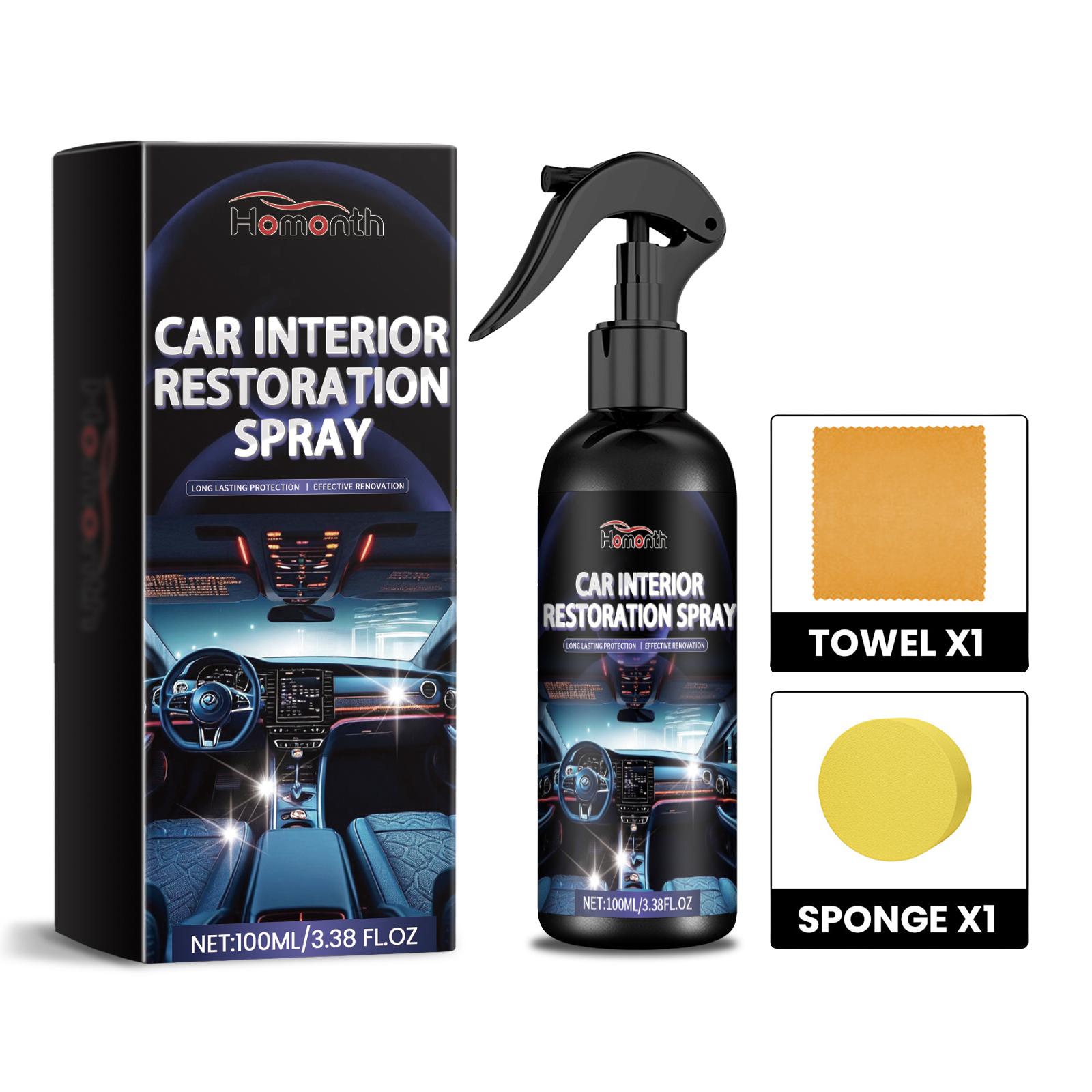 Homonth Car Interior Restorer Deep Cleaner Waterproof Anti Stain Renewal Protection Dashboard Leather Seat Cleaner 1Set