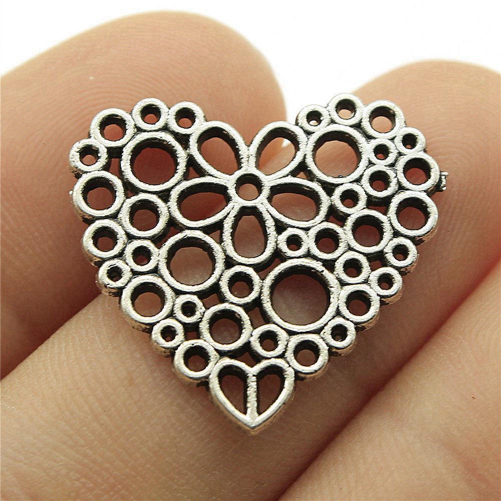 Heart Connectors Love Symbol Antique Bronze Zinc Alloy Jewelry Making DIY Jewelry Making Style Pendant Connectors