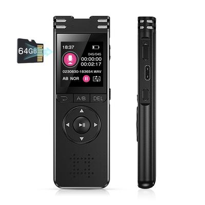 TDW Voice 64GB Large Capacity 52 Hours of Continuous 1536kbps Sound LCD Up To 4552 Hours of Recording Easy Timer Variable Speed VOR Automatic Voice