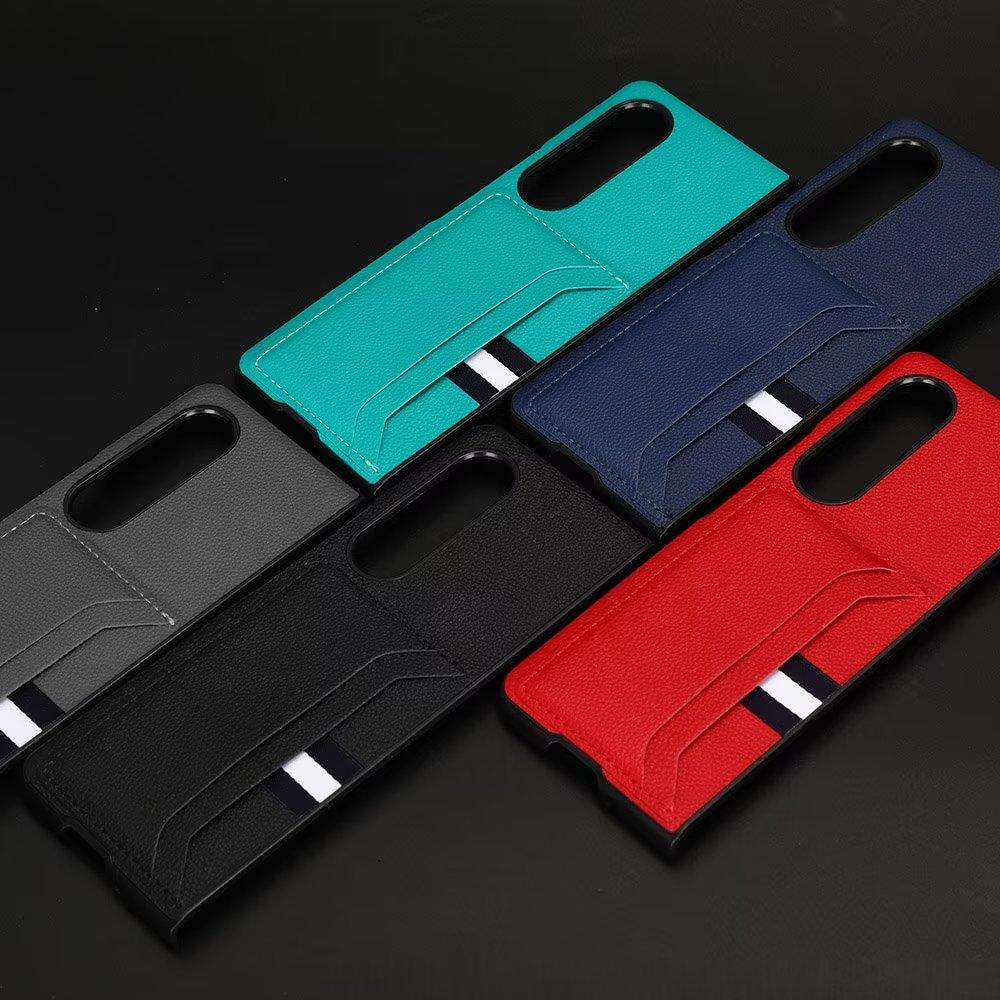 High Quality For Samsung Galaxy Z Fold3 2 3 Fold 4 5g Case Litchi Pattern Card Leather Cover