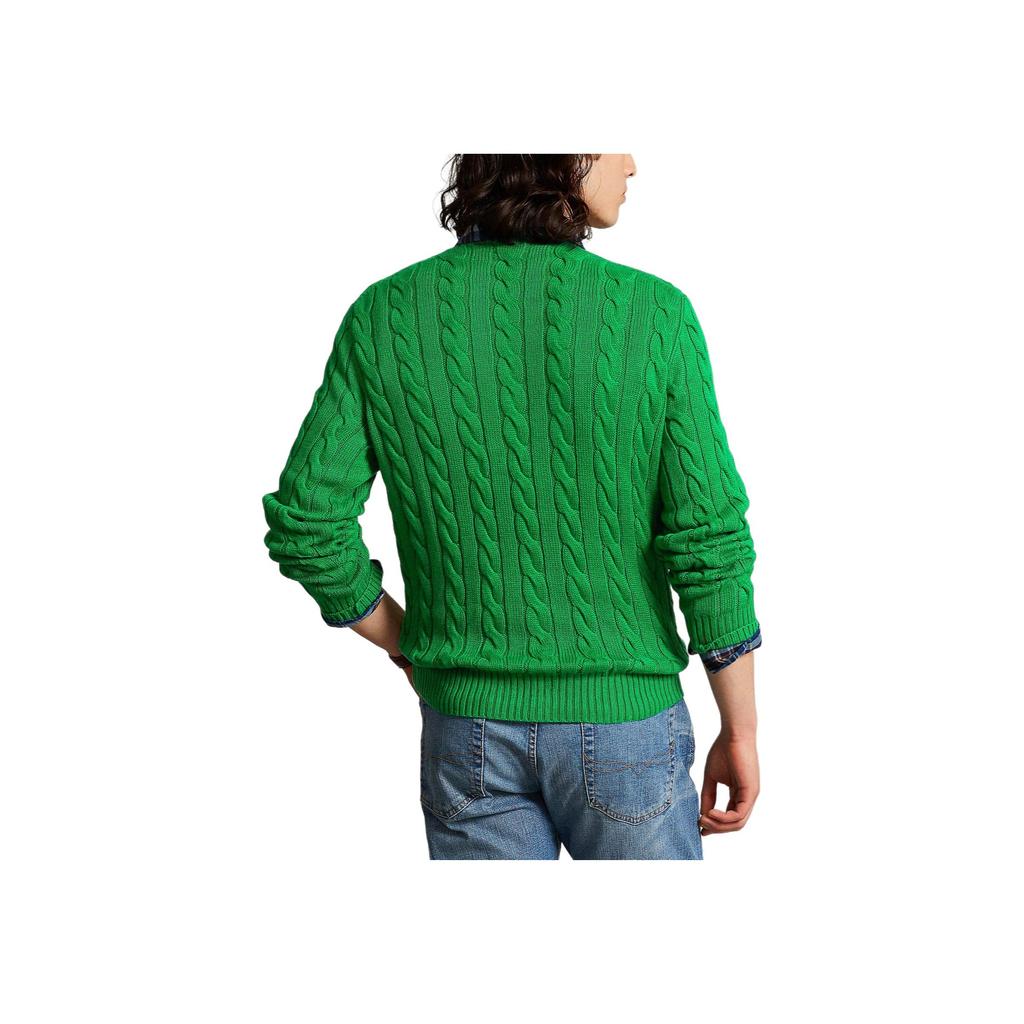 Polo Ralph Lauren Solid Logo Embroidered Crew Neck Knit Sweater Men Sweater Green 710918998-024