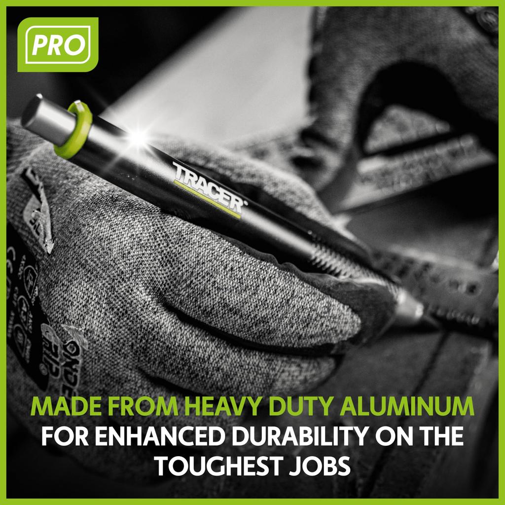 Tracer Pro Series Tough Metal Construction Aluminum Construction Marking Kit with 6 Replacement Lead Packs and Sight Holster Pencil, All-in-One