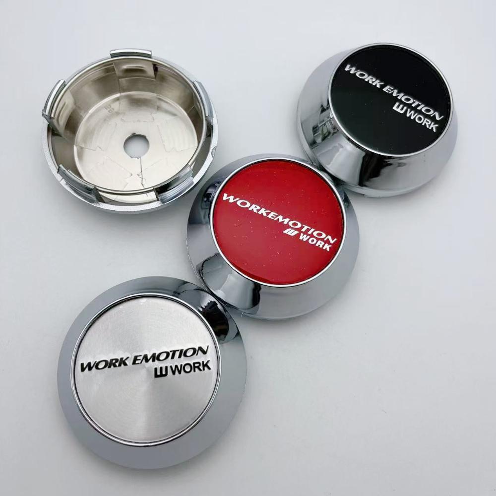 4pcs 60mm 64mm 65mm 68mm 69mm W Work Emotion Logo Badge Car Wheel Center Caps High Cap Wheel Hubcaps Rim Cover Car Accessories