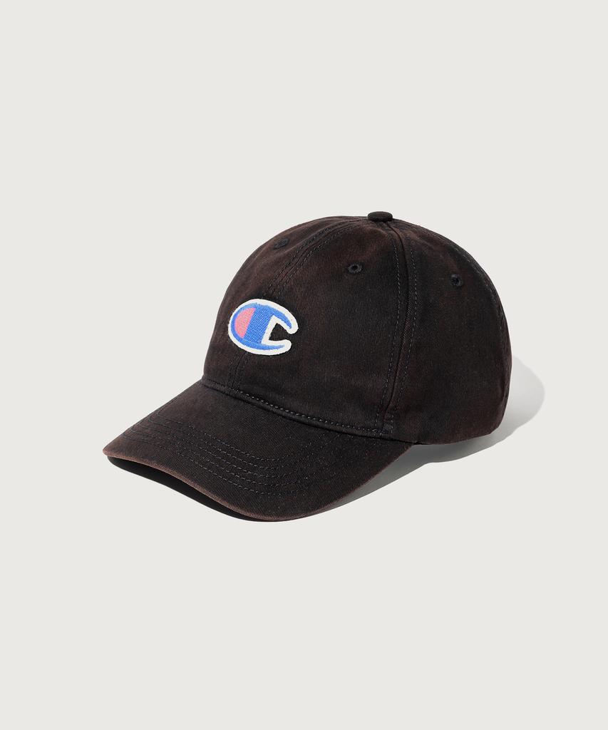 CHAMPION Big C Logo Washed Ball Cap Black