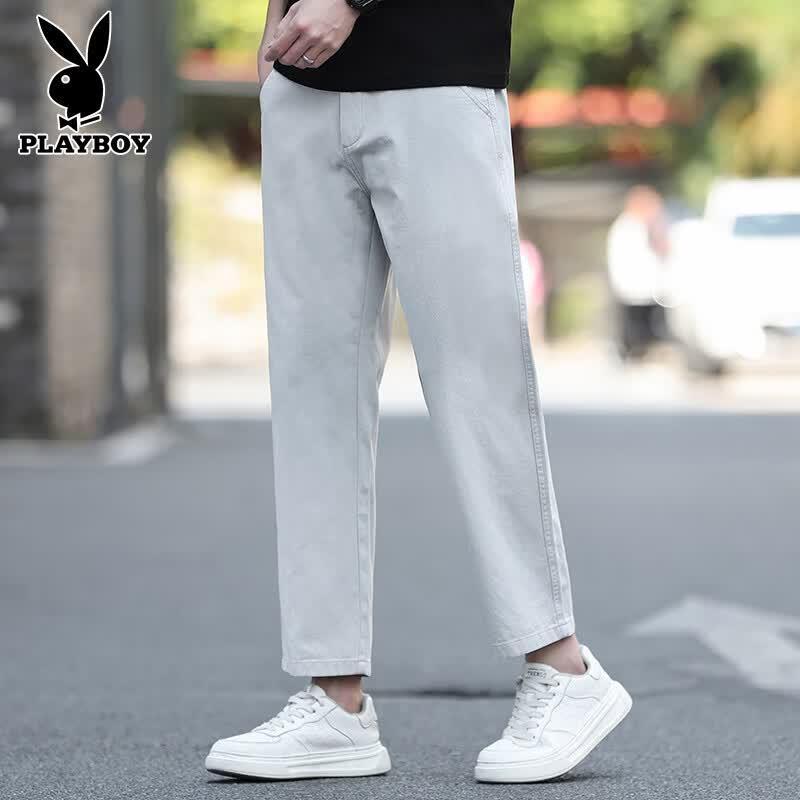 PLAYBOY Men s Loose Straight Cropped Casual Workwear Pants 29