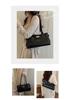 Vintage Retro Leather Baguette: High-capacity Lock Briefcase Handbag