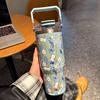 SITARAYURI 3D Flower Ice Cup, Large Capacity Portable Thermos Cup, Double Wall Cold-Keeping Design