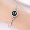 12 Zodiac Signs Bracelet for Women, Rose Gold Plated Inlaid Diamond Constellation Bangle, Fashion Couple Jewelry Gift