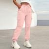 Damen Lässige Cargohosen mit Kordelzug Taille Jogginghosen mit elastischen Bündchen Leichte Arbeitskleidung Hosen