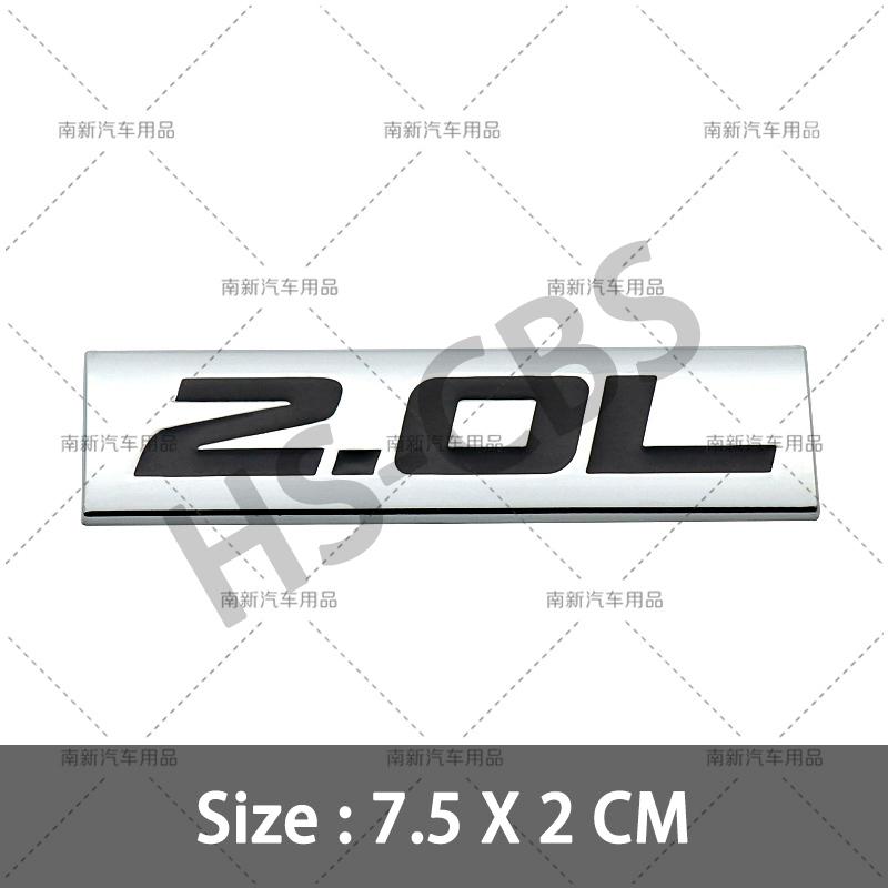 3D Metal 2.0L 2.2L 2.3L 2.4L 2.5L 2.6L 2.7L 2.8L Car Engine Displacement Badge Rear Trunk Emblem Stickers Decorative Accessories