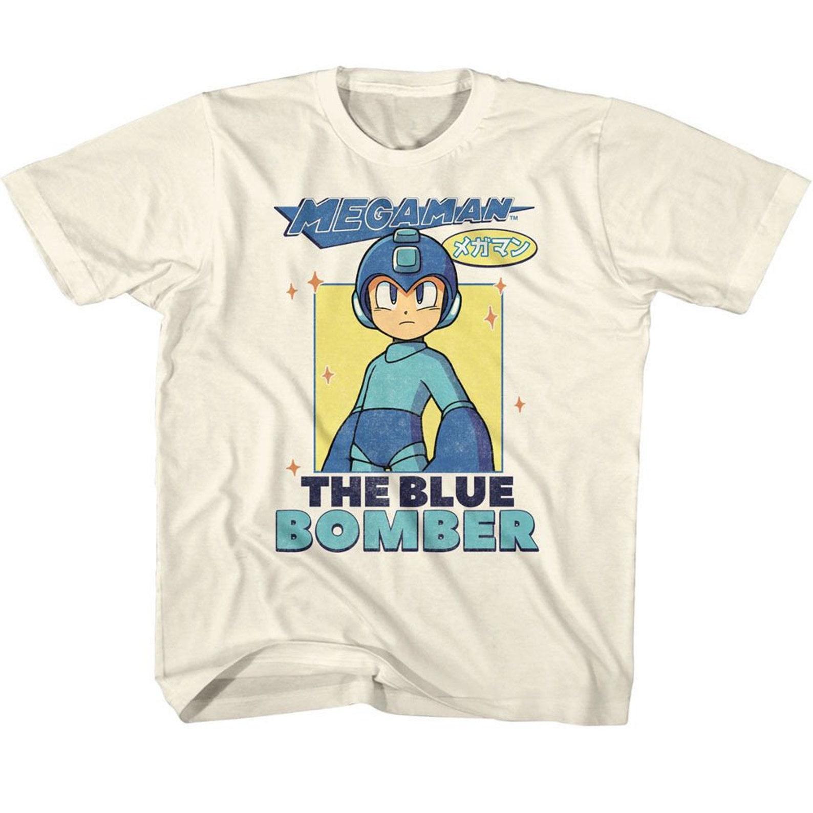 Mega Man The Blue Bomber Natural Youth T-Shirt XL