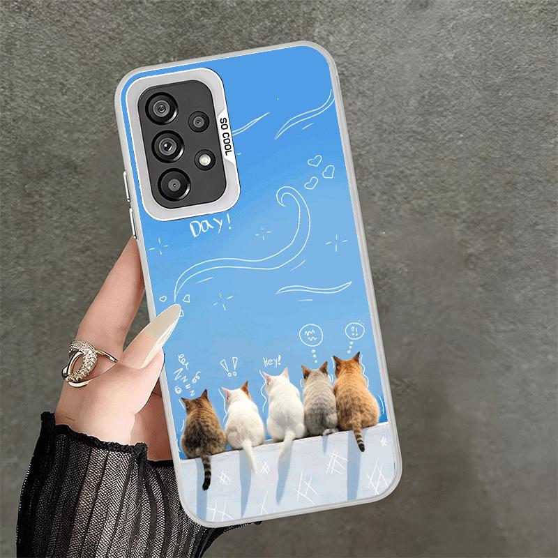 Cat Cute Kitten Cartoon Shockproof Phone Case for Samsung A17 A16 A15 A14 A37 A57 A36 A56 A26 A35 A55 A25 A34 A54 A24 A13 A23 A3