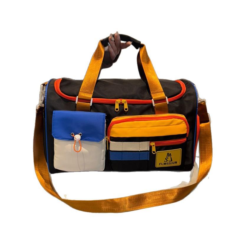 Color Block Casual Gym Bag - Large Capacity Women's Handbag & Men's Crossbody Travel Bag