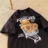 Korean Style Streetwear Loose Fit Cartoon Bear T-Shirt, Short Sleeve Unisex
