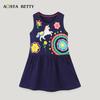Summer European Style Girls' Knit Cotton Cartoon Princess Tank Dress