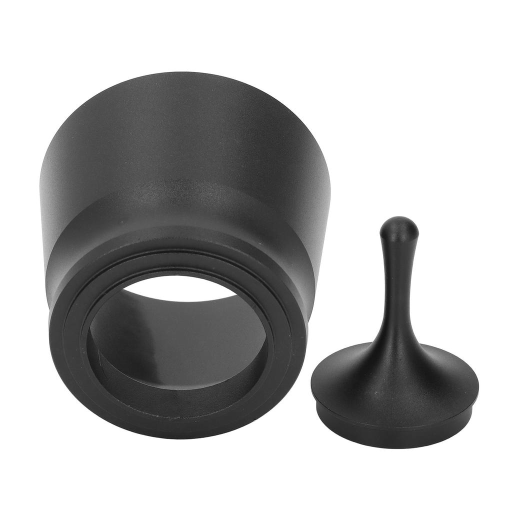 Coffee Powder Picker Aluminum Alloy Ergonomic Coffee Powder Receiver for 51mm 53mm 58mm Portafilter Black