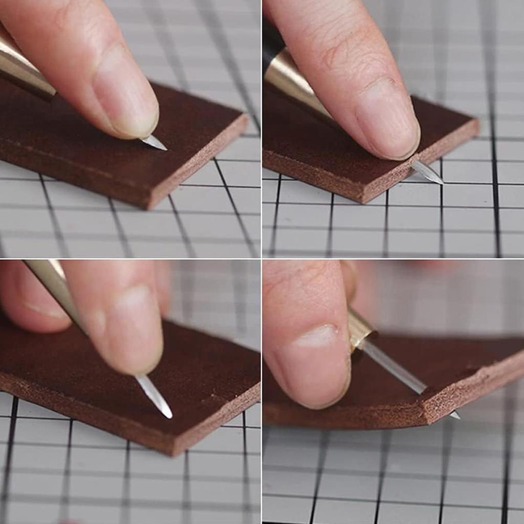 WUTA Ebenholz Ahle mit Rosenholz Lederhandwerk Nähen Handgemacht Leder Nähen DIY Griff, Set, Werkzeuge, Werkzeuge, (Rund, 2,0 mm)