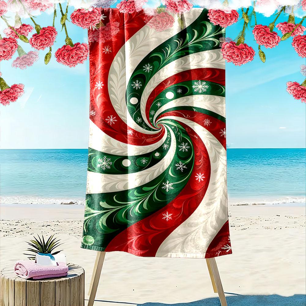 Christmas Swirl Snowflake Towel Beach Towel Quick-drying for Travel Outdoor Sports Jogging Beach and Swimming