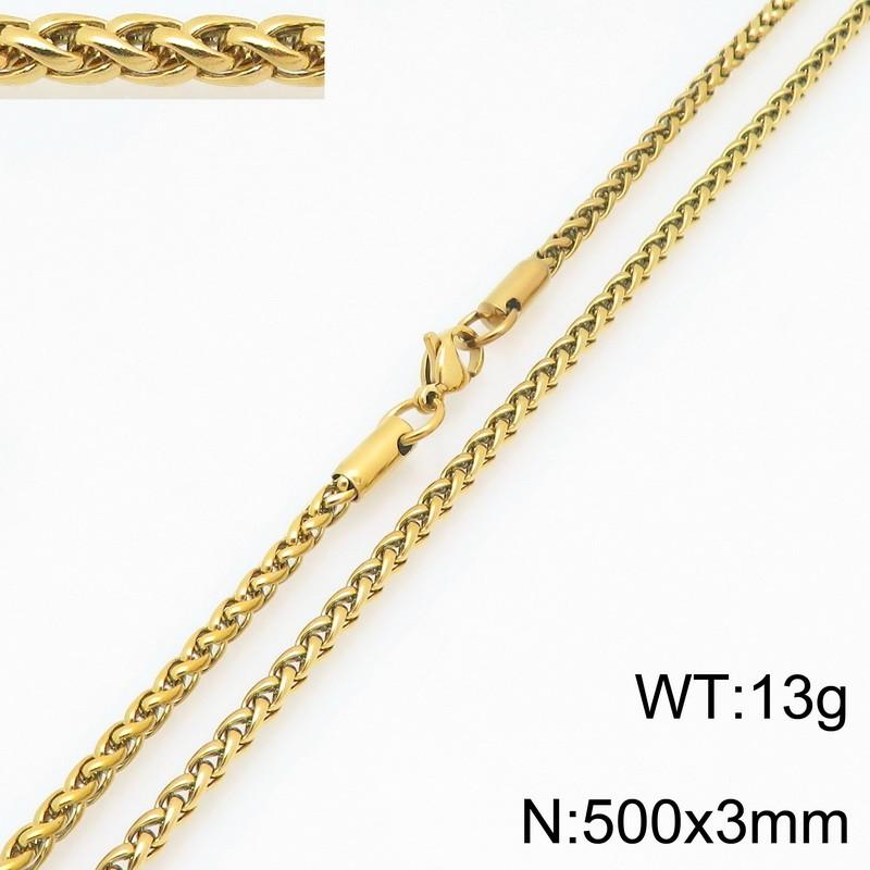 2.5/3mm Wide Stainless Steel Keel Chain Necklace for Women Men Trendy Shiny Gold Color Jewelry Delicate Collar Chain Accessories