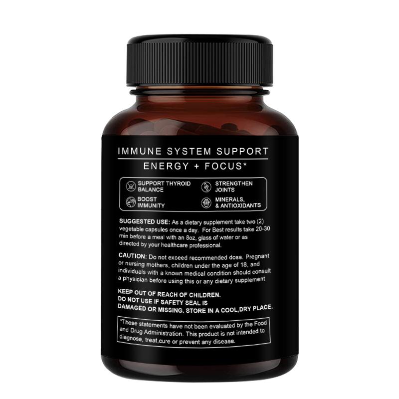 Organic Irish Moss Supplement, With Bladderwrack, Burdock, 120 Capsules Per Bottle