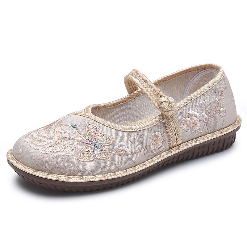 New cloth shoes women's fashion hand-woven embroidered shoes Hanfu soft-soled mother shoes