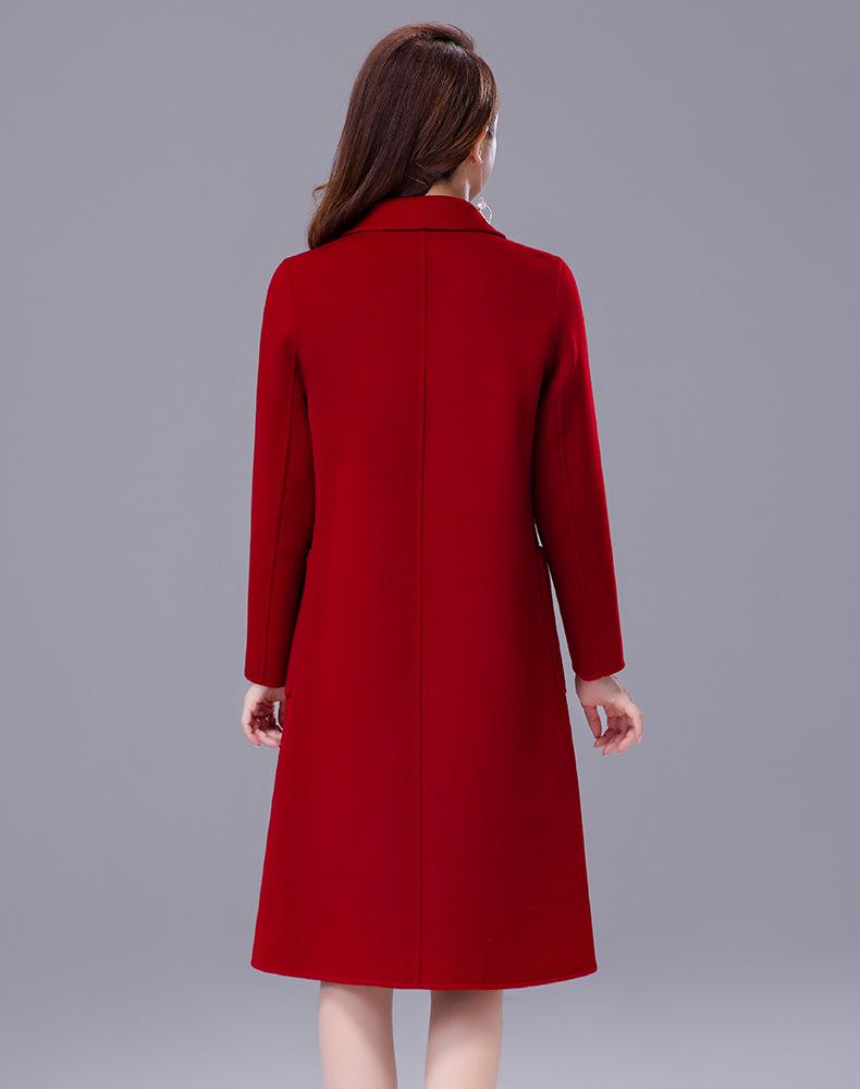 Women's Mid-Length Slimming Woolen Coat - Double-Sided, Camel Color, 2026 New Autumn/Winter Collection
