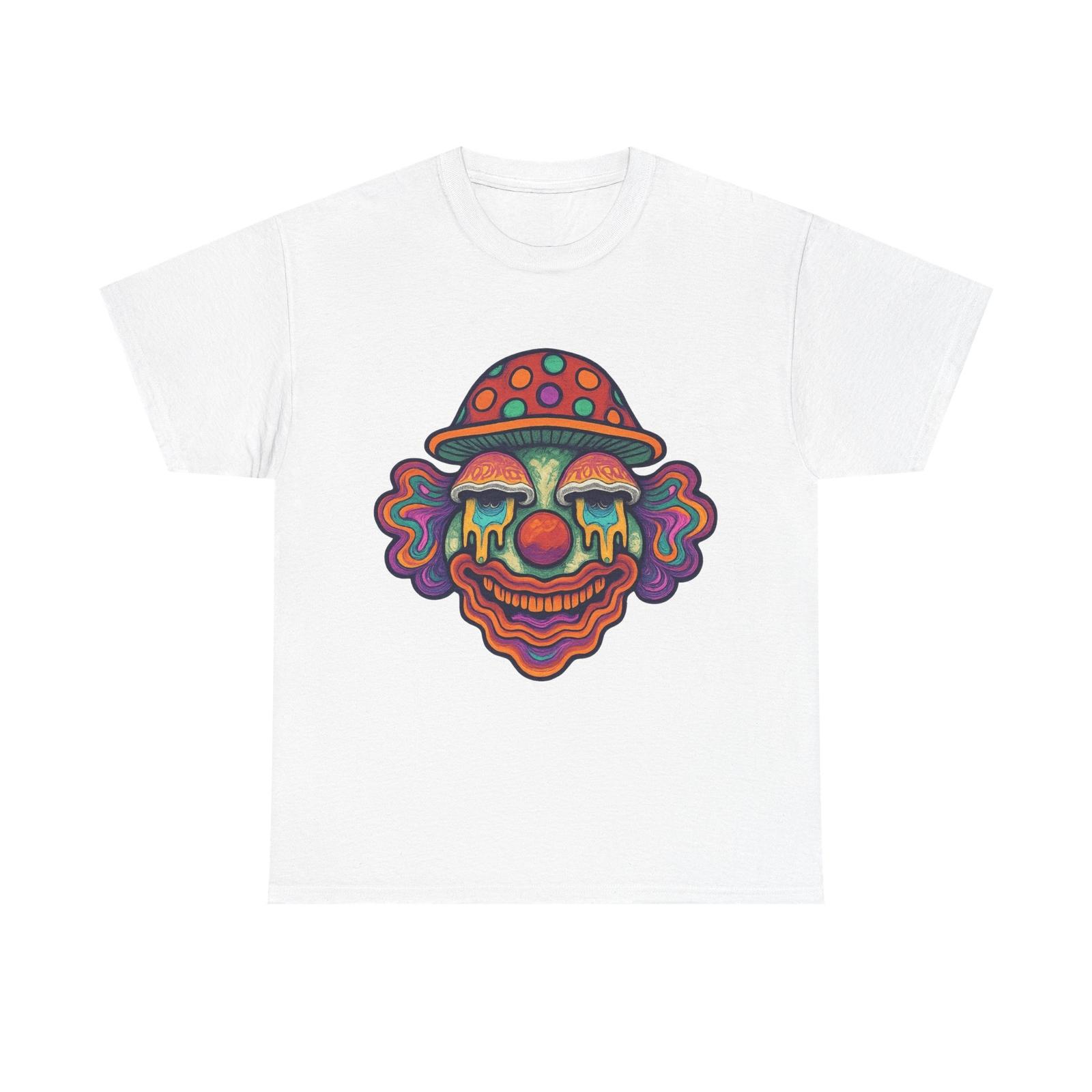 Unisex Adult T Shirt Trippy Mushroom Art Clown Face NEW Psychedelic Hippie Tee S