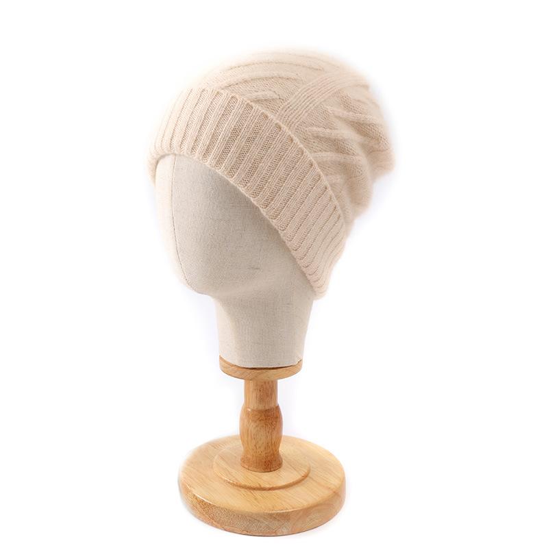 Soft Cashmere Hat Autumn and Winter New Men and Women Cable Casual Ear Protection Cuff Hat Fashionable Knitted Hat