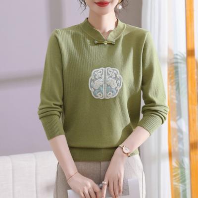Mamas dünnes Oberteil für den Frühherbst, modisches Damenoberteil in mittlerer Länge, neuer Pullover für Frauen mittleren und höheren Alters
