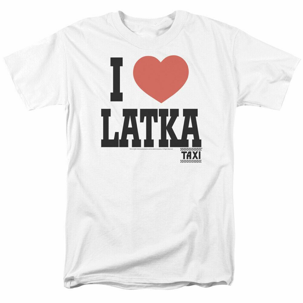 

Taxi I Heart Latka T Shirt Mens Licensed Classic TV Show Jim Tee White XXXXL
