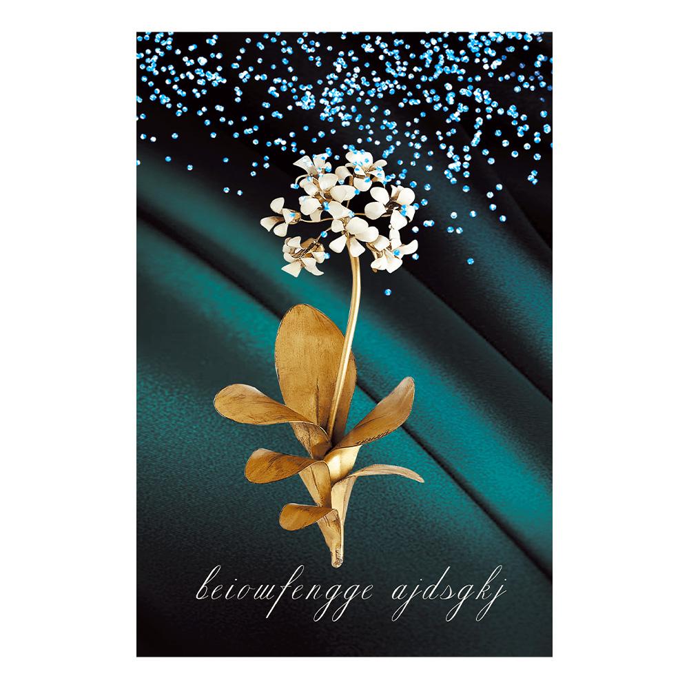 

Nordic Golden Plant Leaves and Flowers Wall Art Pictures Canvas Painting Quadro Posters and Prints Cuadros for Living Room Decor 20x30cm