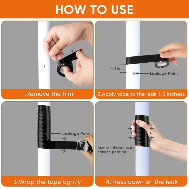 Silicone Waterproof Repair Tape Self Fusing Hose High Temperature Resistant Insulating Plumbers Electritions Pipe Repair Tapes