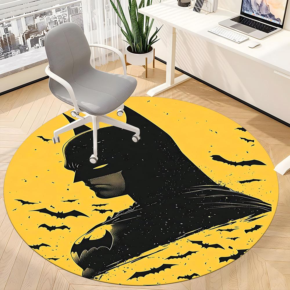 1pc Batman Office Round Area Rug, Under Office Chairs Bedroom Living Room Home Decor, Room Deco, Available In Various Sizes