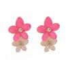 Pinkdudu Drip Glaze Rhinestone Flower Studs Fresh Sweet Vacation Temperament Earrings Elegant Floral Jewelry for Women PD2519