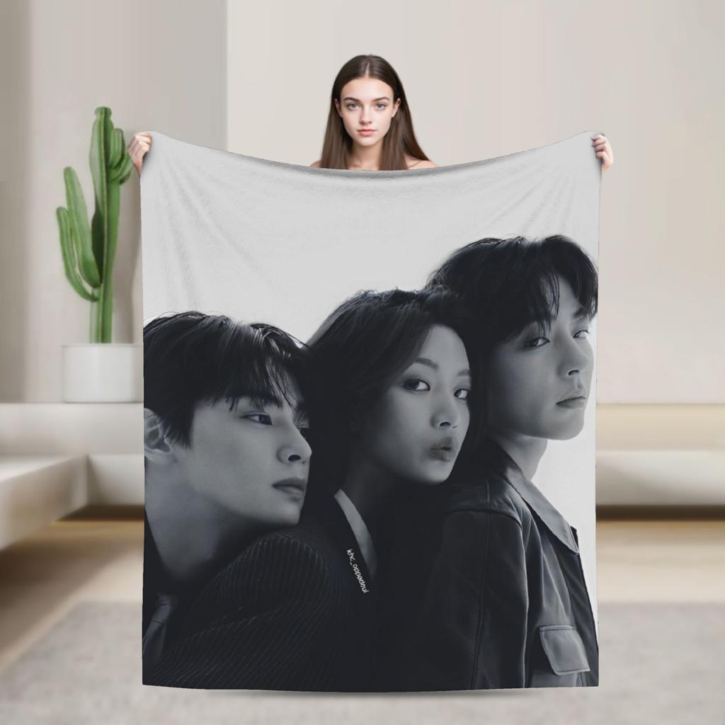 True Beauty Series Hwang in Youp Cha EunWoo Blankets Fleece  Super Soft Throw Blankets for Bedroom Sofa Bed Rug