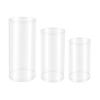 3-Piece Clear Acrylic Cylinder Pedestal Stands Transparent Display Columns Pedestal Display Stands Plinth Pillars for Parties