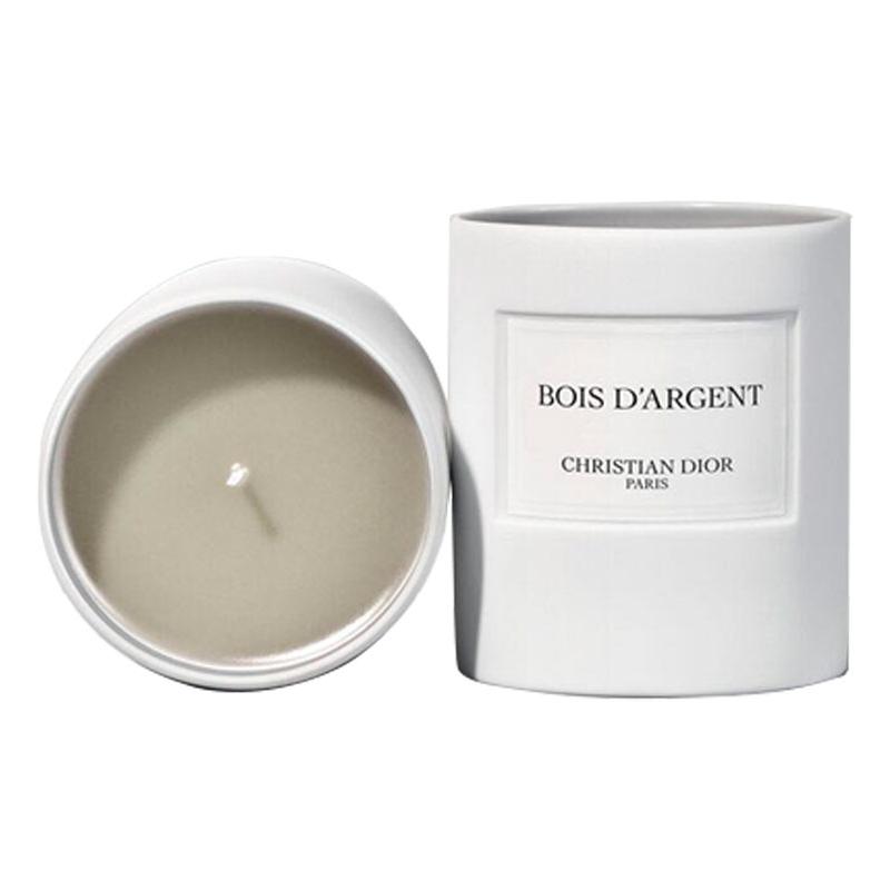 DIOR Practical Home Aromatherapy Candle Silver shadow clear wood 250g серебряный