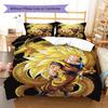 Son Goku Pattern Bedding,Quilt Set Quilt Cover Pillowcase Home Birthday Gift (1 * Duvet Cover + 2 * Pillowcase, Without Core)