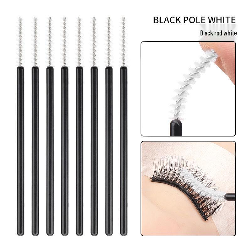 Packung mit 50 Mini-Einweg-Spiral-Wimpernbürsten - Feiner Kopf & Kamm mit geradem Kopf