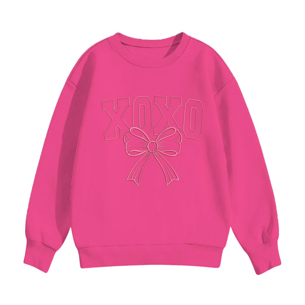 Children's Casual Round Neck Printed Pullover Long,sleeved Hooded Sweatshirt Top