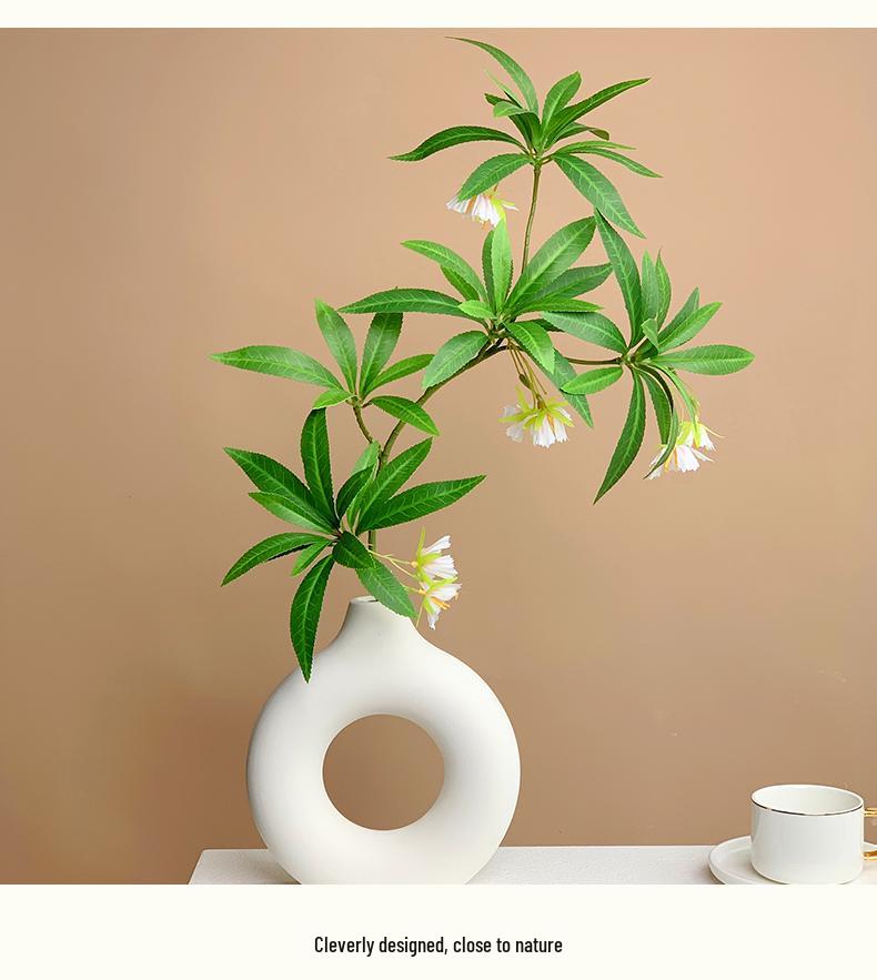 Lifelike Artificial Flower Arrangement - Potted Green Plants for Indoor Decoration in Living or Dining Rooms.