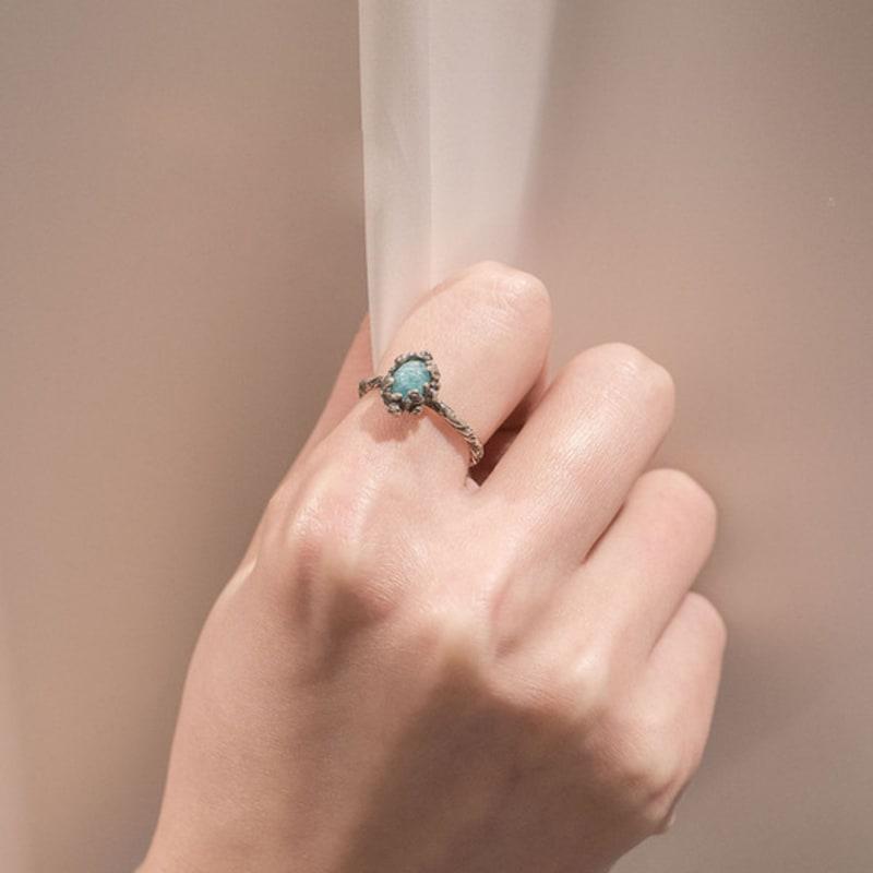 HARANG HR 113R_Antique Gemstone Ring (Mint Amazonite)