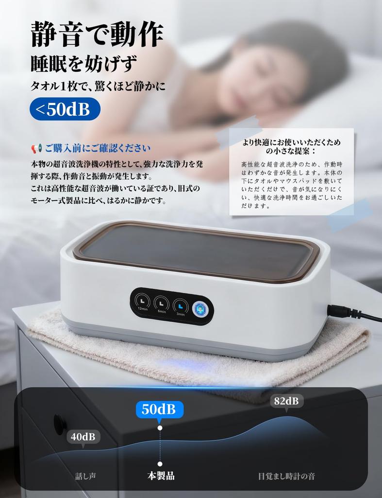 PixTok Ultrasonic Cleaner, 50000Hz Powerful Vibration, 650ml Large Capacity, Small and Lightweight, for Home Use, for Dentures, Lens Cleaner, Eyeglass